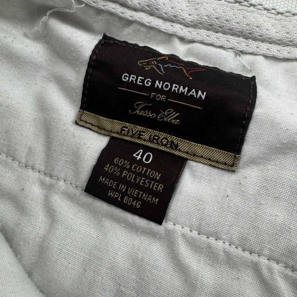 Greg Norman For Tasso Elba FIVE IRON Khaki Chino Shorts Sz 40 Cargo Pocket - Picture 7 of 11